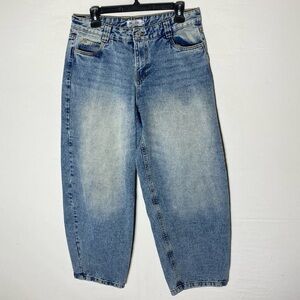 Refuge Denim Light Wash Mid Rise Balloon Fit Jeans 6/7